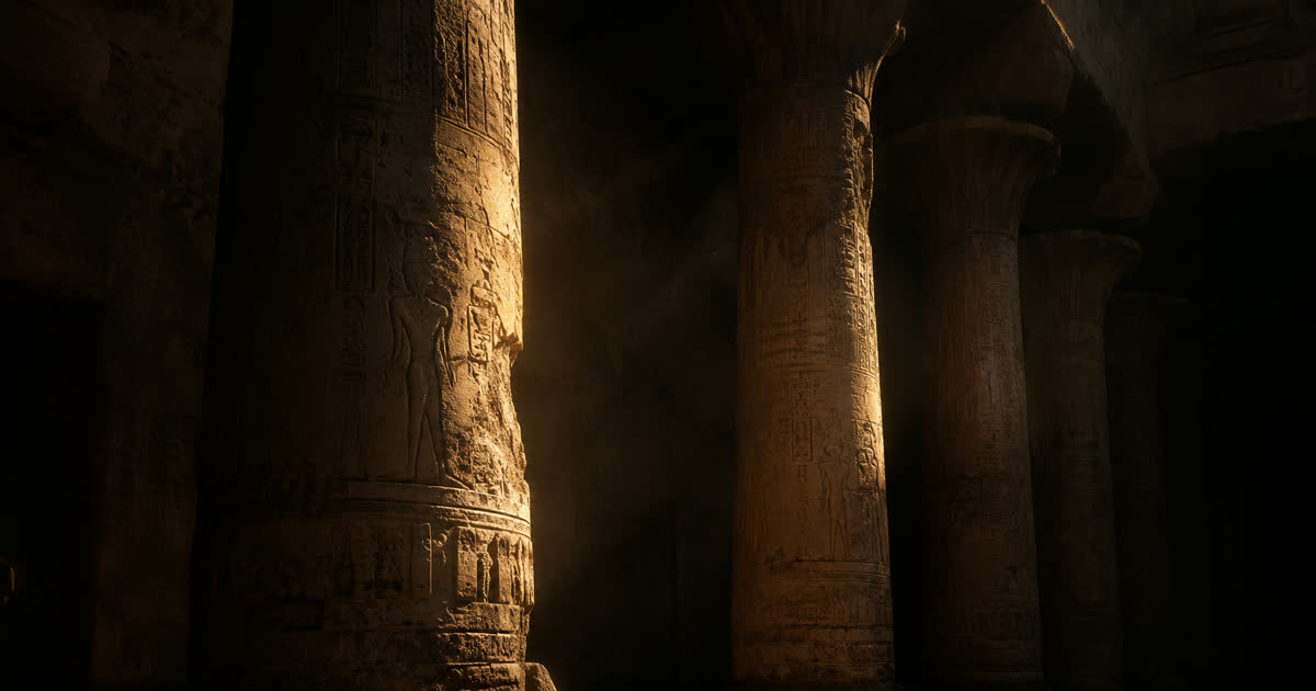 Ancient Egyptian palace architecture representing the etymology of the word Pharaoh