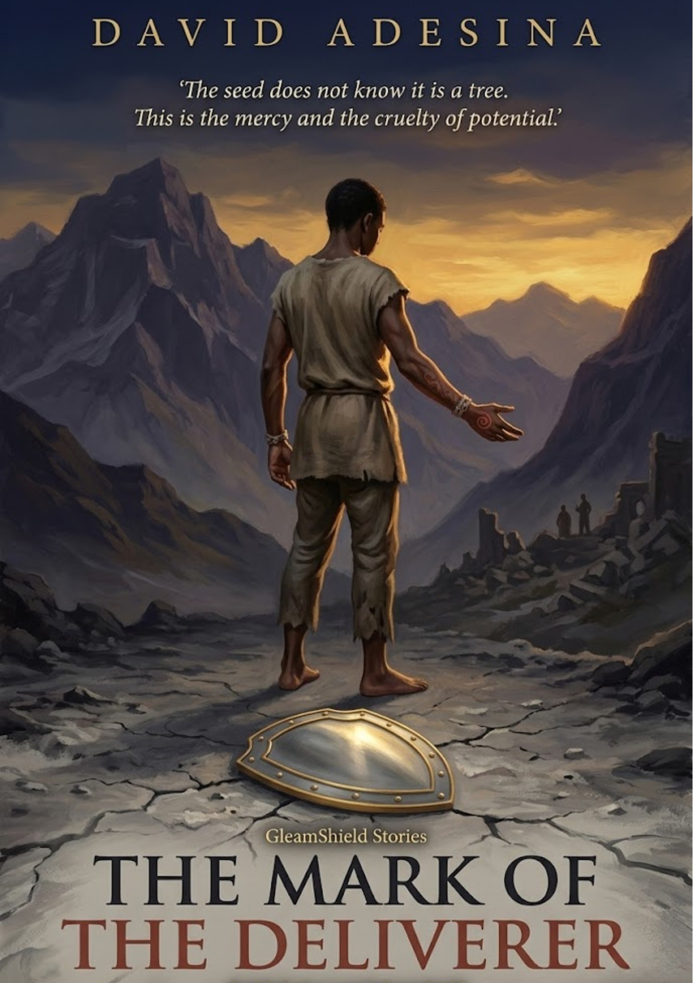 The Mark of the Deliverer — a crimson spiral on a broken boy's palm
